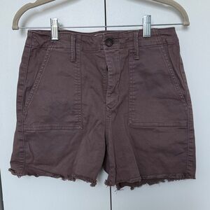 Bohme Taupe Frayed Hem Shorts